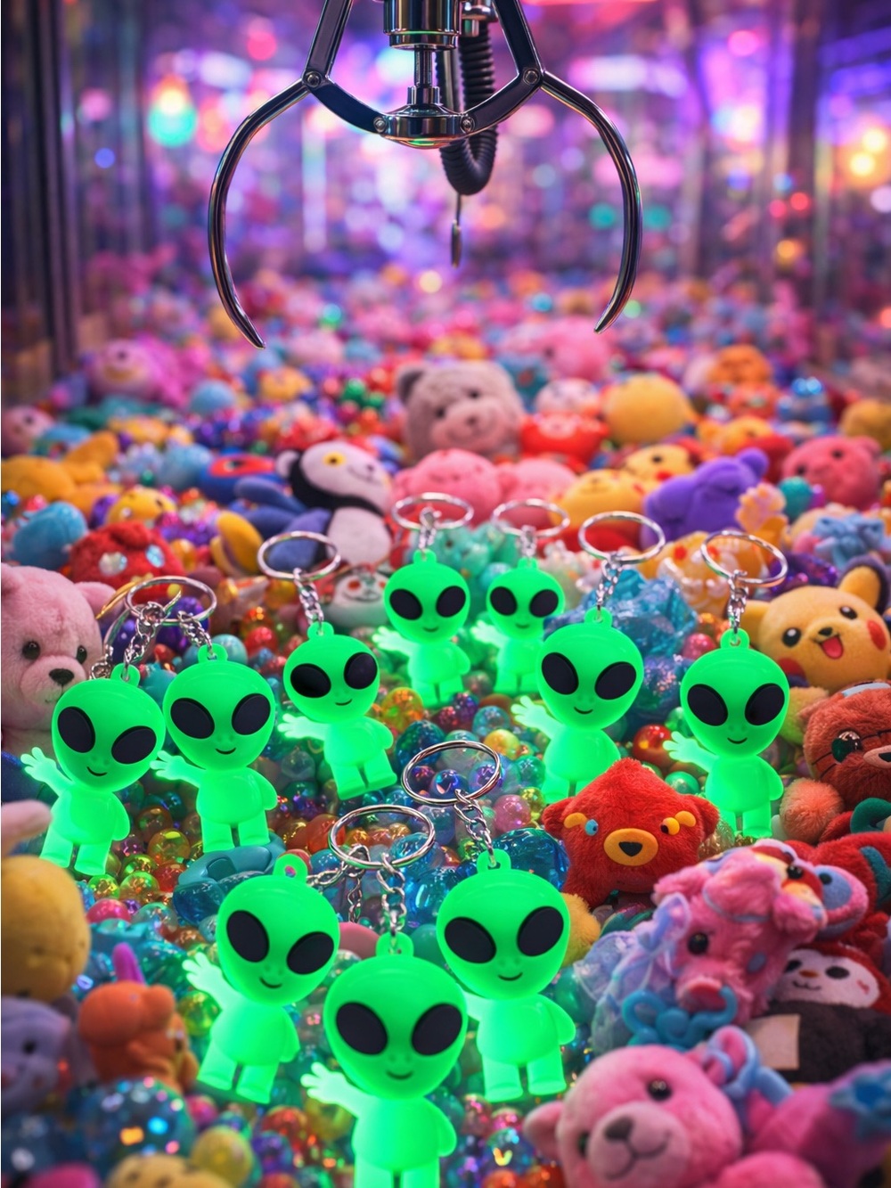 Glowing Green Alien Keychain Toy - Kids Toys